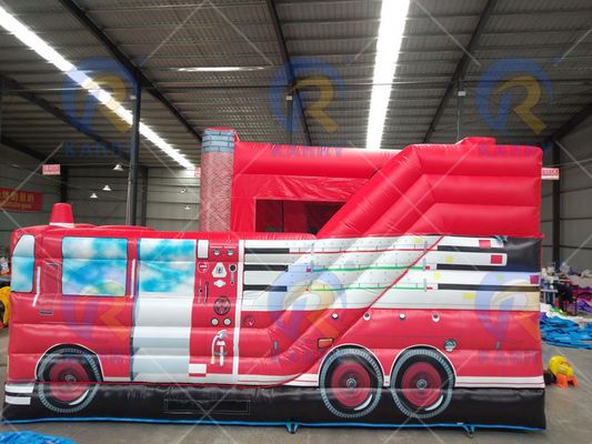 Unisex-Kinder aufblasbare Feuerwache Themenbouncer House mit Sprung-Slide Combo