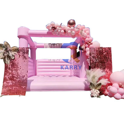 Hochzeitsfeier Hochzeitsschloss Tragbare und langlebige leichte rosa aufblasbare Trampoline