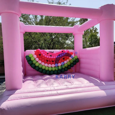 Hochzeitsfeier Hochzeitsschloss Tragbare und langlebige leichte rosa aufblasbare Trampoline