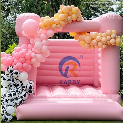 Hochzeitsfeier Hochzeitsschloss Tragbare und langlebige leichte rosa aufblasbare Trampoline