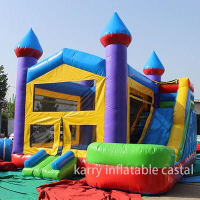 EN14960 Zertifizierte aufblasbare Schlossslide 5 in 1 mit individuellem Design