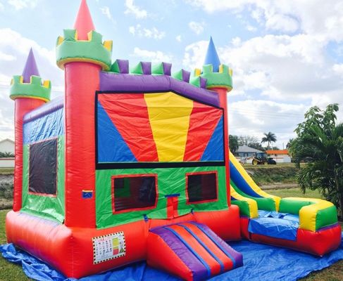 Vergnügungsbouncer Jumper Combo Moonwalk PVC aufblasbarer Bouncer mit Wasserrutsche