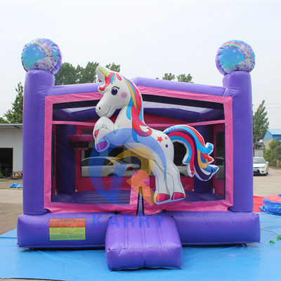 Unisex 3D Regenbogen-Einhorn aufblasbare Burg für individuelle Größe