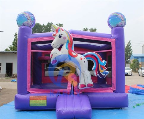 Unisex 3D Regenbogen-Einhorn aufblasbare Burg für individuelle Größe