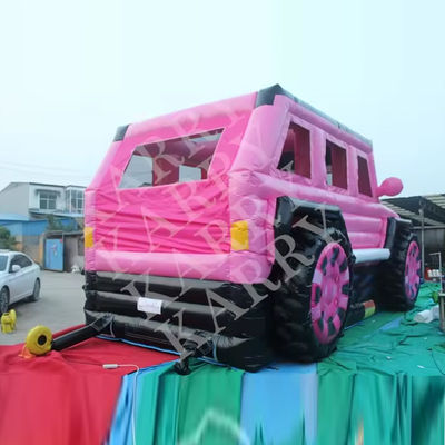 Blaser mit Blaser Pink Jeep aufblasbares Sprunghaus mit Rutsche und Aussteiger für Jugendliche