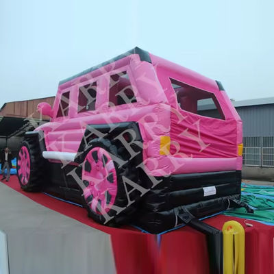 Blaser mit Blaser Pink Jeep aufblasbares Sprunghaus mit Rutsche und Aussteiger für Jugendliche
