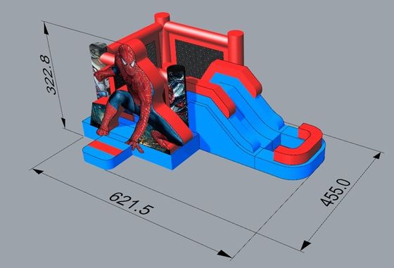 14 Years Up Superheld Spiderman Aufblasbares Sprunghaus Wasserrutschbecken mit Pooldesign