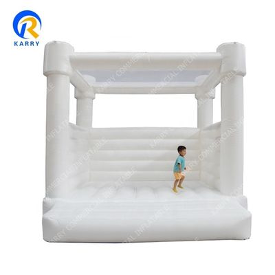 Vergnügungspark Hochzeitsvermietung White Jumping Castle aufblasbarer Türsteher Haus mit Blaser