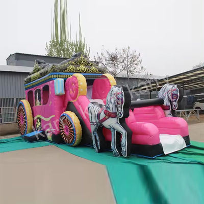 14 Jahre auf Freiluft Spielplatz Prinzessin Kutsche Aufblasbares Sprunghaus mit Rutsche