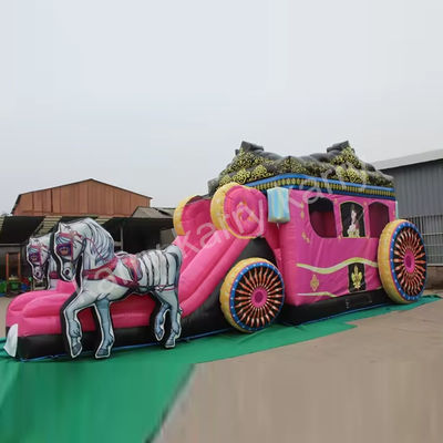 14 Jahre auf Freiluft Spielplatz Prinzessin Kutsche Aufblasbares Sprunghaus mit Rutsche