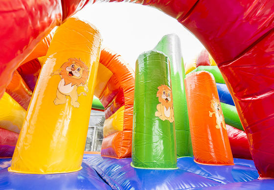 14 Jahre Unisex aufblasbarer Outdoor-Dschungel-Löwen-Schläger mit Rutsche- und Sprungschloss