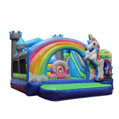 PVC-Kinder aufblasbares Einhorn-Bouncer Handels-Einhorn-Schloss mit eingeschlossenem Bläser