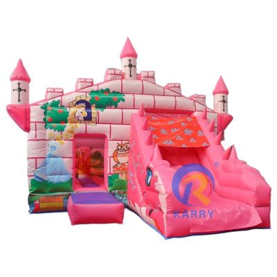 Kleinkind Pink Castle Aufblasbare Chamäleon Sprungkasten Combo Rutsche mit Zubehör
