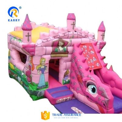 Kleinkind Pink Castle Aufblasbare Chamäleon Sprungkasten Combo Rutsche mit Zubehör