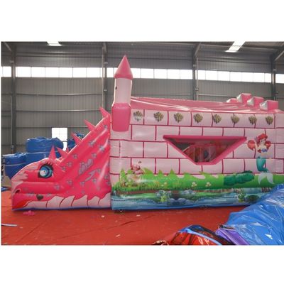 Kleinkind Pink Castle Aufblasbare Chamäleon Sprungkasten Combo Rutsche mit Zubehör