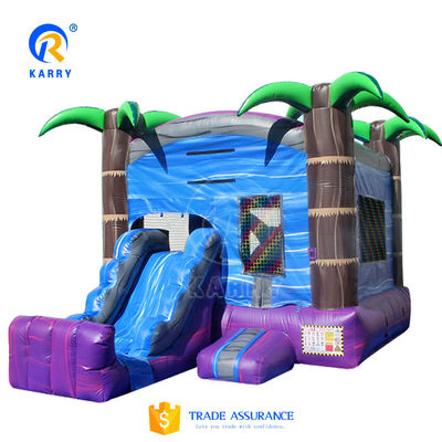 Kinderspielplatz im Freien Tropische Palmen aufblasbare Schlossrutsche mit Reparatur-Kits