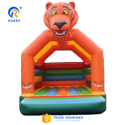 PVC Tarpaulin Karikatur Tiger Jumping Kids Schloss mit aufblasbarem Aussteiger