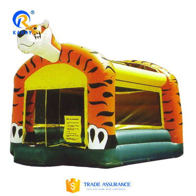 PVC Tarpaulin Karikatur Tiger Jumping Kids Schloss mit aufblasbarem Aussteiger