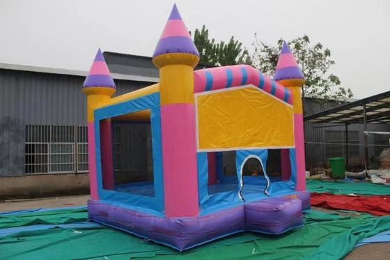 Farbe aufblasbares Sprunghaus Schlossspringer mit Basketball-Hoop Grün Blau