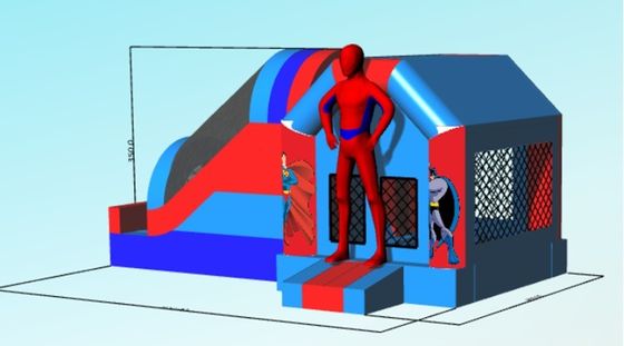 4*7*3.5m oder maßgeschneiderte Größe Spider-Man aufblasbare Springburg-Slide-Combo für die Party