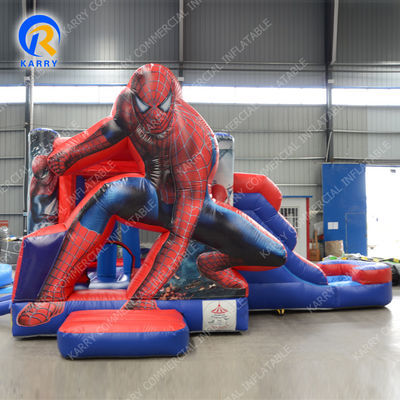 Versand per See/Luft PVC Spiderman Aufblasbares Sprunghaus mit Schieberegler