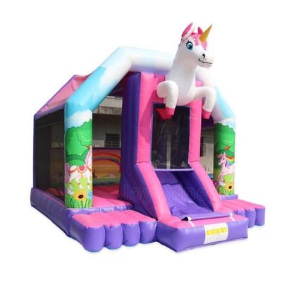 Mädchen Rosa Cartoon Bala Magische Fee Aufblasbare Türsteher Schloss mit Schiebe 6*4*3.5m Größe