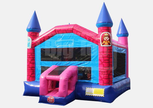 Mädchen Rosa Cartoon Bala Magische Fee Aufblasbare Türsteher Schloss mit Schiebe 6*4*3.5m Größe