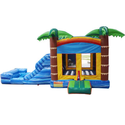Unisex Palmenbaum aufblasbare Springburg Sprungburg mit Pool und Sprungbereich