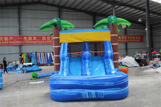 Unisex Palmenbaum aufblasbare Springburg Sprungburg mit Pool und Sprungbereich