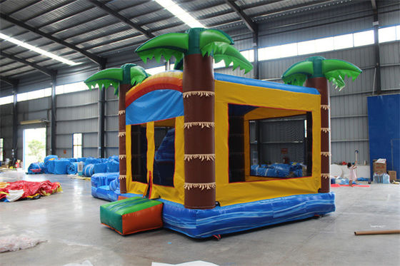 Unisex Palmenbaum aufblasbare Springburg Sprungburg mit Pool und Sprungbereich