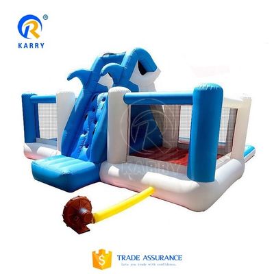 Castle Kids aufblasbare Haie Sprung-Haus-Springer mit Wasserrutsche und tragbaren Design