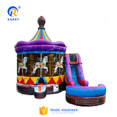 Funktionen PORTABLE Riesenkarussell Sprungburg Combo-Slide mit individueller Farbe