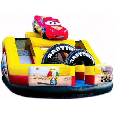Anpassen Sie Doppelslide Charakter Monster Truck aufblasbare Hüpfburg für Kinder