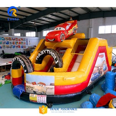 Anpassen Sie Doppelslide Charakter Monster Truck aufblasbare Hüpfburg für Kinder