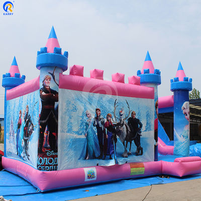 Outdoor-Spielplatz kundenspezifische Farbe aufblasbare Hüpfburg Frozen-Thema-Hüpferrutsche