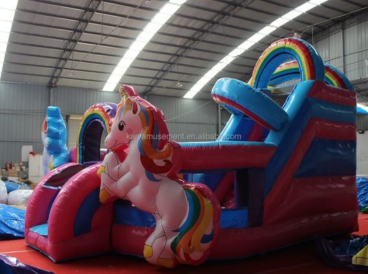 Vermietung für Geschäftspartys 5x5.5m aufblasbares Sprungschloss mit Einhorn