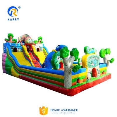 PORTABLE Aufblasbare Wasserrutsche Springen Spaß Stadt Blow Up Bouncer mit doppelter breiter Rutsche