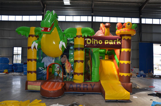 Jungle Adventure Castle aufblasbare Türsteher-Slide-Combo mit Jungle Animal Design