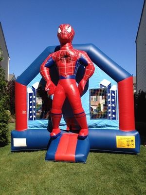 65kg Hinterhof aufblasbares Sprunghaus mit Rutsche und 3D Spiderman Air Jumping Design
