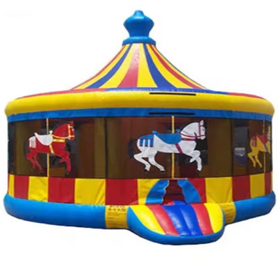 EN71/EN14960/CE Zertifizierte Zirkusparty aufblasbare Türsteherburg mit Karussellentwurf