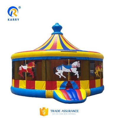 EN71/EN14960/CE Zertifizierte Zirkusparty aufblasbare Türsteherburg mit Karussellentwurf