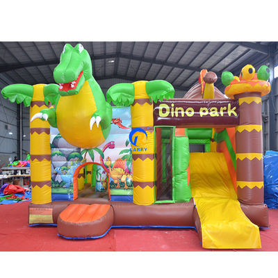 Commercial Bouncy House PVC aufblasbarer Aussteiger Schloss Combo Rutsche im Dschungel Dino Park