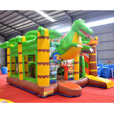 Commercial Bouncy House PVC aufblasbarer Aussteiger Schloss Combo Rutsche im Dschungel Dino Park