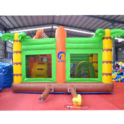 Commercial Bouncy House PVC aufblasbarer Aussteiger Schloss Combo Rutsche im Dschungel Dino Park