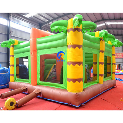 Commercial Bouncy House PVC aufblasbarer Aussteiger Schloss Combo Rutsche im Dschungel Dino Park