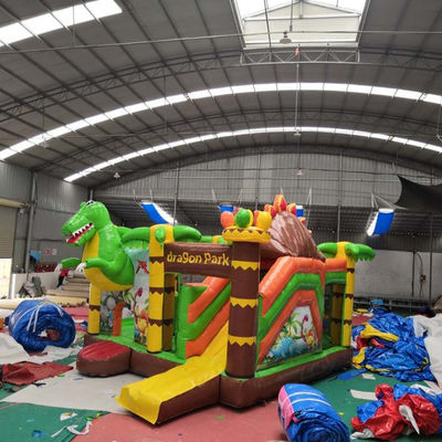 Commercial Bouncy House PVC aufblasbarer Aussteiger Schloss Combo Rutsche im Dschungel Dino Park