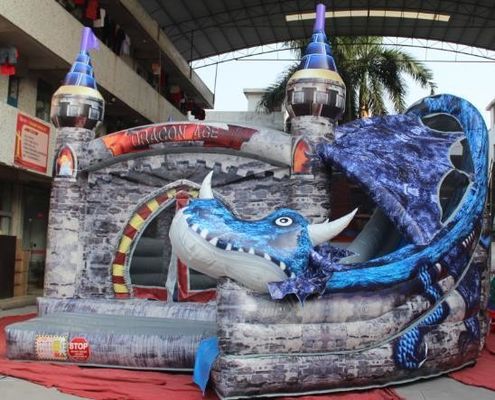 Amusement Aufblasbare Aktivitätszentrum für Kinder mit anpassbarem Schloss und Sprunghaus