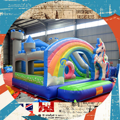 PORTABLE KINDERKASTEL Spielhaus mit Einhorn und Regenbogenbrücke
