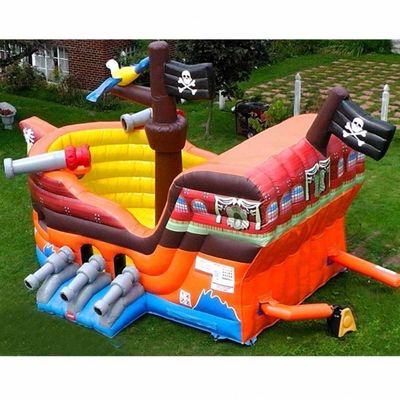 Outdoor-Spiele Piratenschiff Boot Combo Jumper mit aufblasbaren Rutschen und Bouncer House