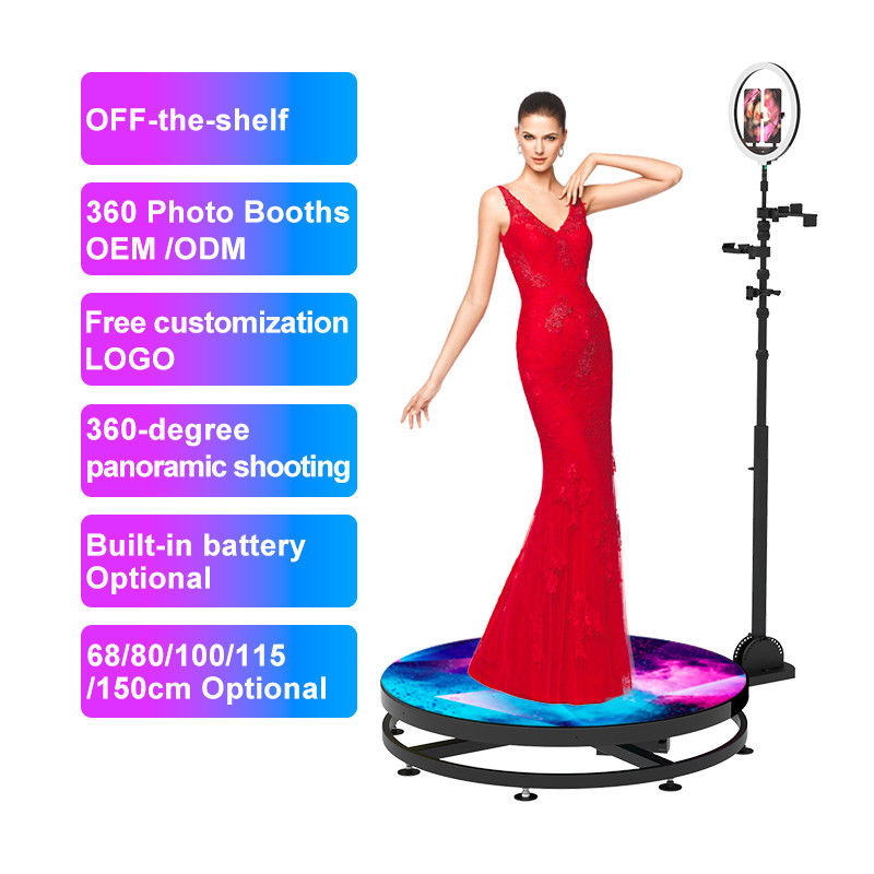 48h Fast DHL Versand 360 Video Photobooth mit LED Magic Mirror und iPad 115cm Gehäuse